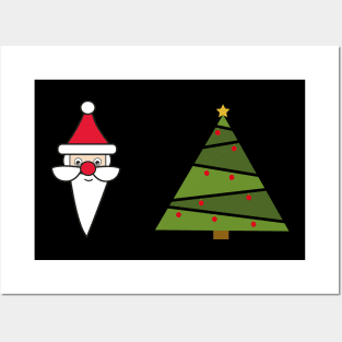 Merry Christmas Santa & Tree Posters and Art